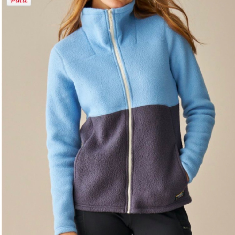 LL BEAN COLORBLOCK FLEECE JACKET - Medium